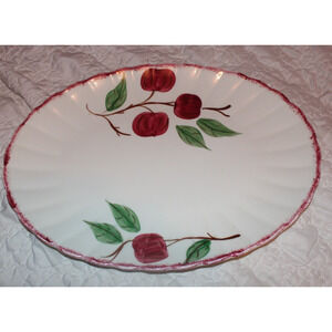 VINTAGE BLUE RIDGE POTTERY CRAB APPLE DESIGN OVAL PLATTER-15 IN X 11.5 IN